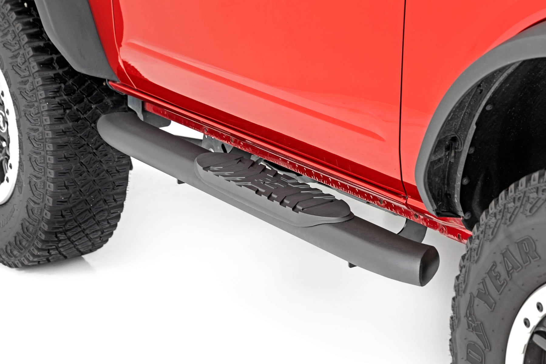 Rough Country Oval Nerf Steps 2-Door Black Ford Bronco (2 Door) 4WD (2021-2026)