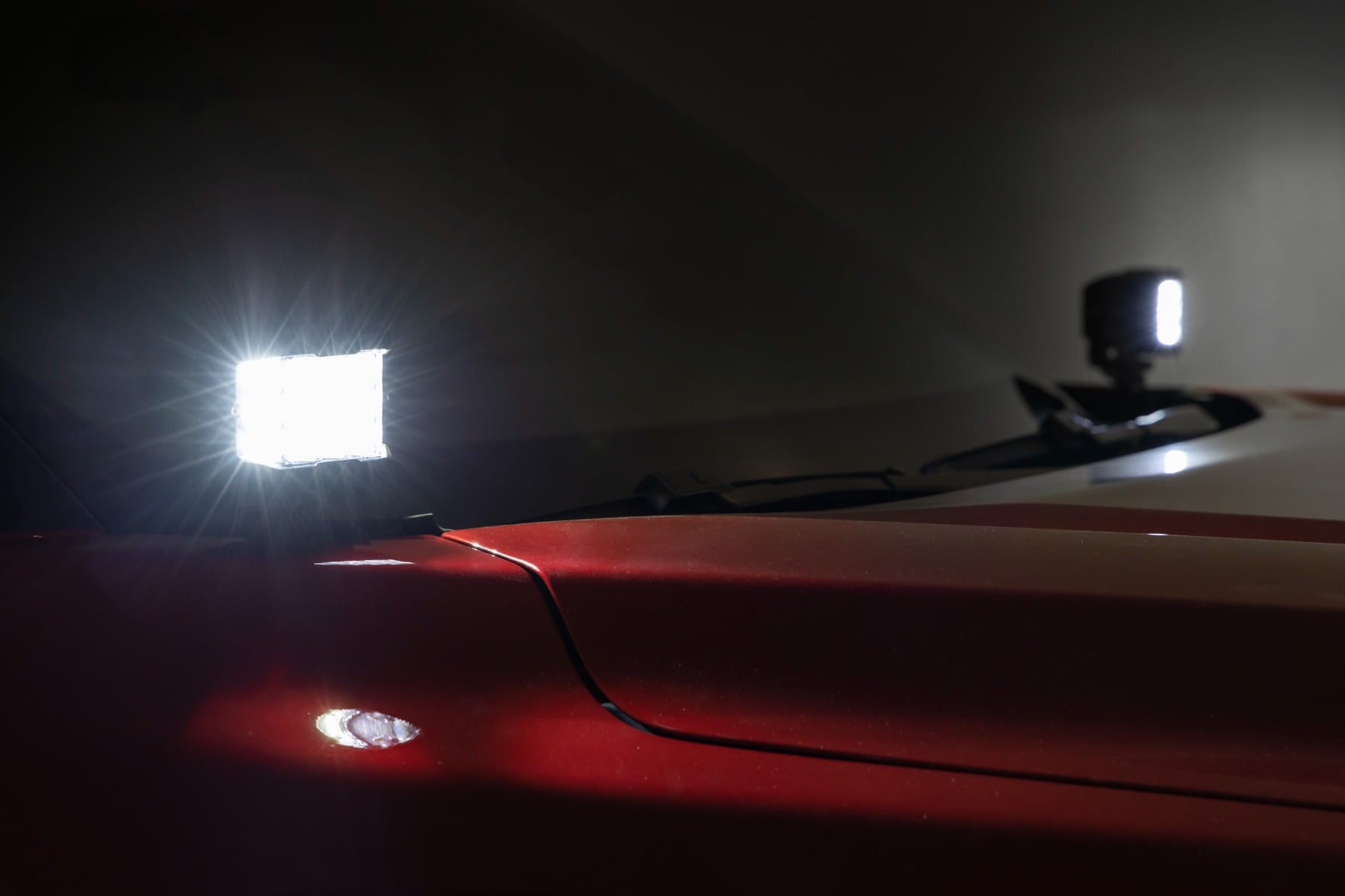 Rough Country LED Light Kit Ditch Mount 2β³ Black Pair Amber DRL Toyota Tundra (22-26)