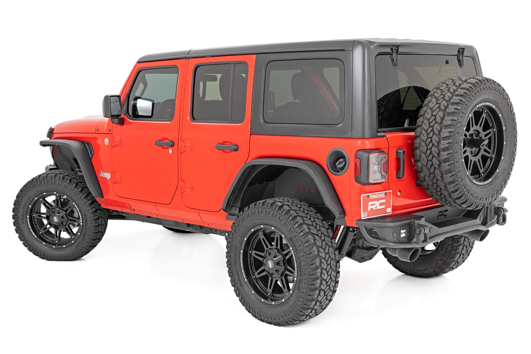 Rough Country High Clearance LED Flat Fender Flare Kit UV Treated Jeep Wrangler JL (2018-2026)