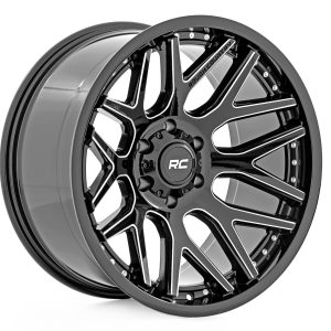 Rough Country 95 Series Wheel One-Piece Gloss Black Machined 20x10 8x6.5 -19mm