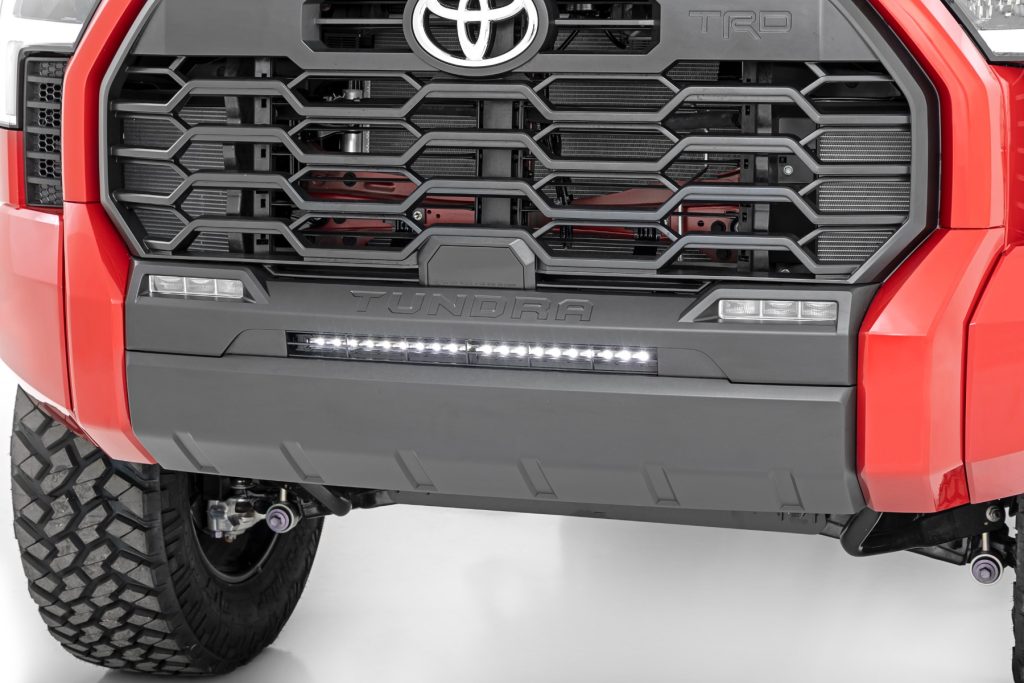 Rough Country LED Light Kit Bumper Mount 20β³ Black Slim Line Toyota Tundra (22-26)