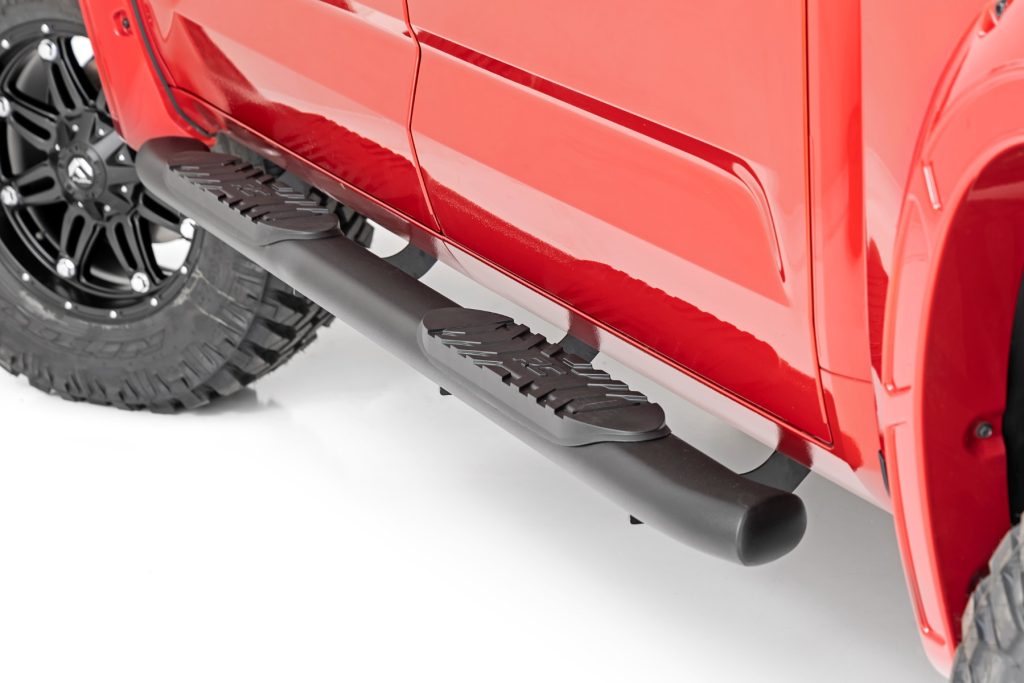 Rough Country Oval Nerf Steps Crew Cab Black Toyota Tundra 2WD/4WD (2022-2026)