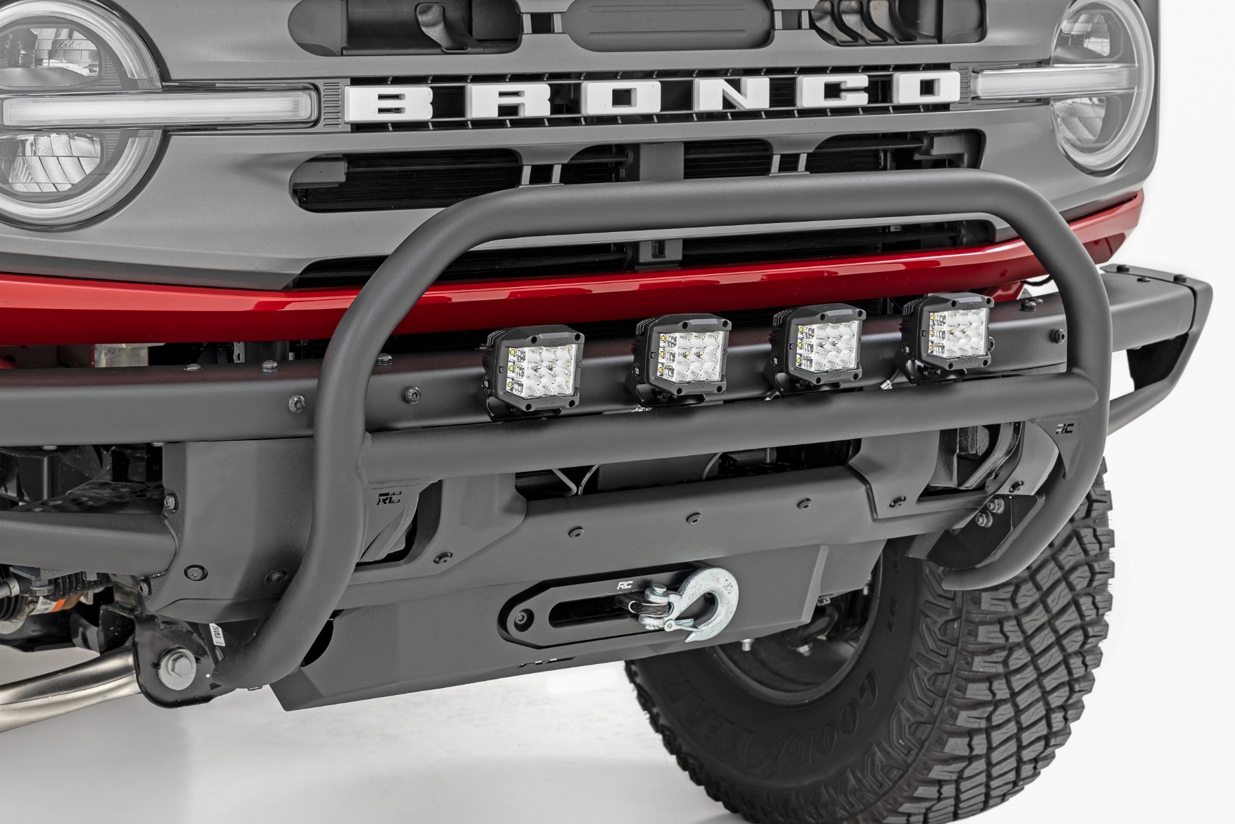 Rough Country Nudge Bar 20 Inch Black Single Row LED OE Modular Steel Ford Bronco (21-26)