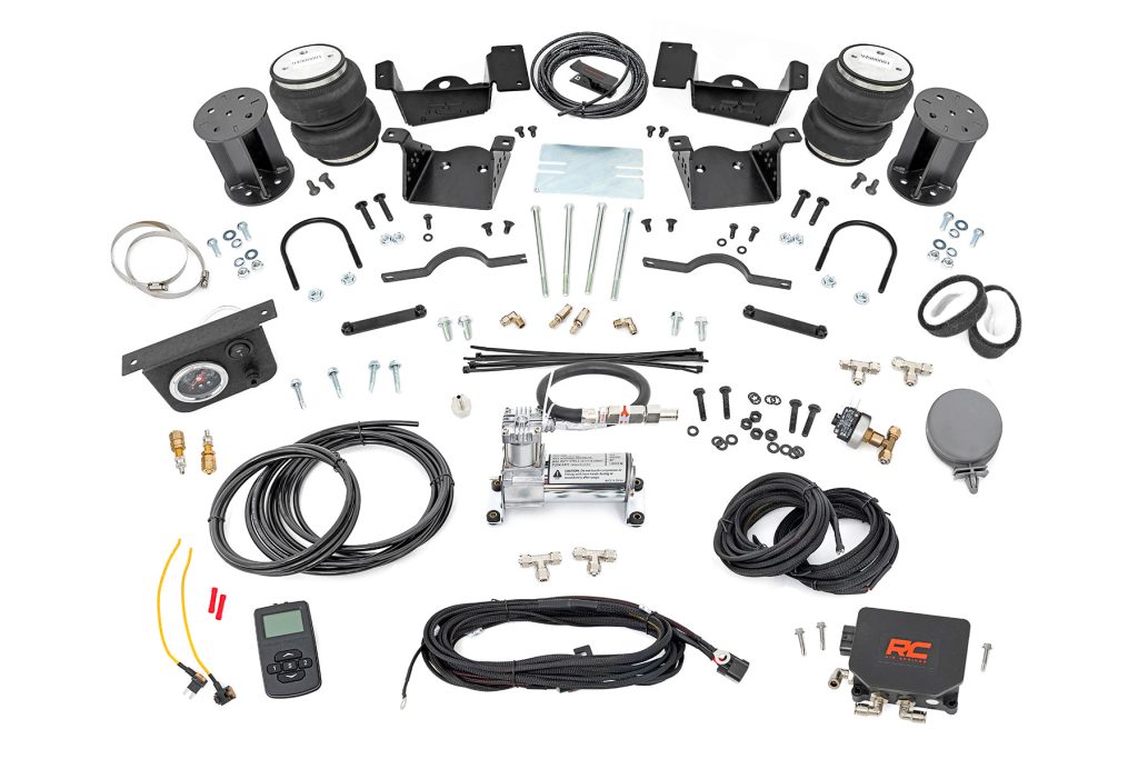 Rough Country Air Spring Kit w/compressor Wireless Controller 7 Inch Lift Kit Chevy/GMC 2500HD/3500HD (20-25