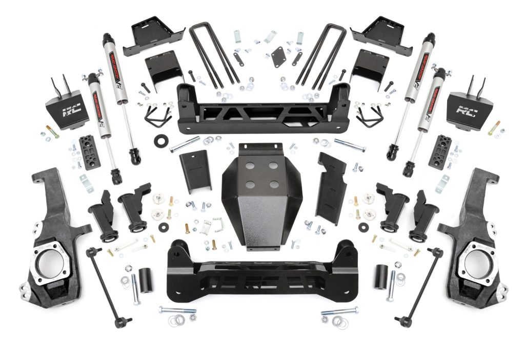 Rough Country 7 Inch Lift Kit Torsion Drop V2 w/ Overloads Chevy/GMC 2500HD/3500HD (20-26)
