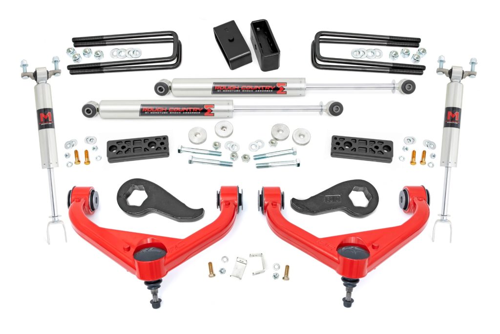 Rough Country 3 Inch Lift Kit UCAs M1 w/ Overloads Chevy/GMC 2500HD/3500HD (20-26)