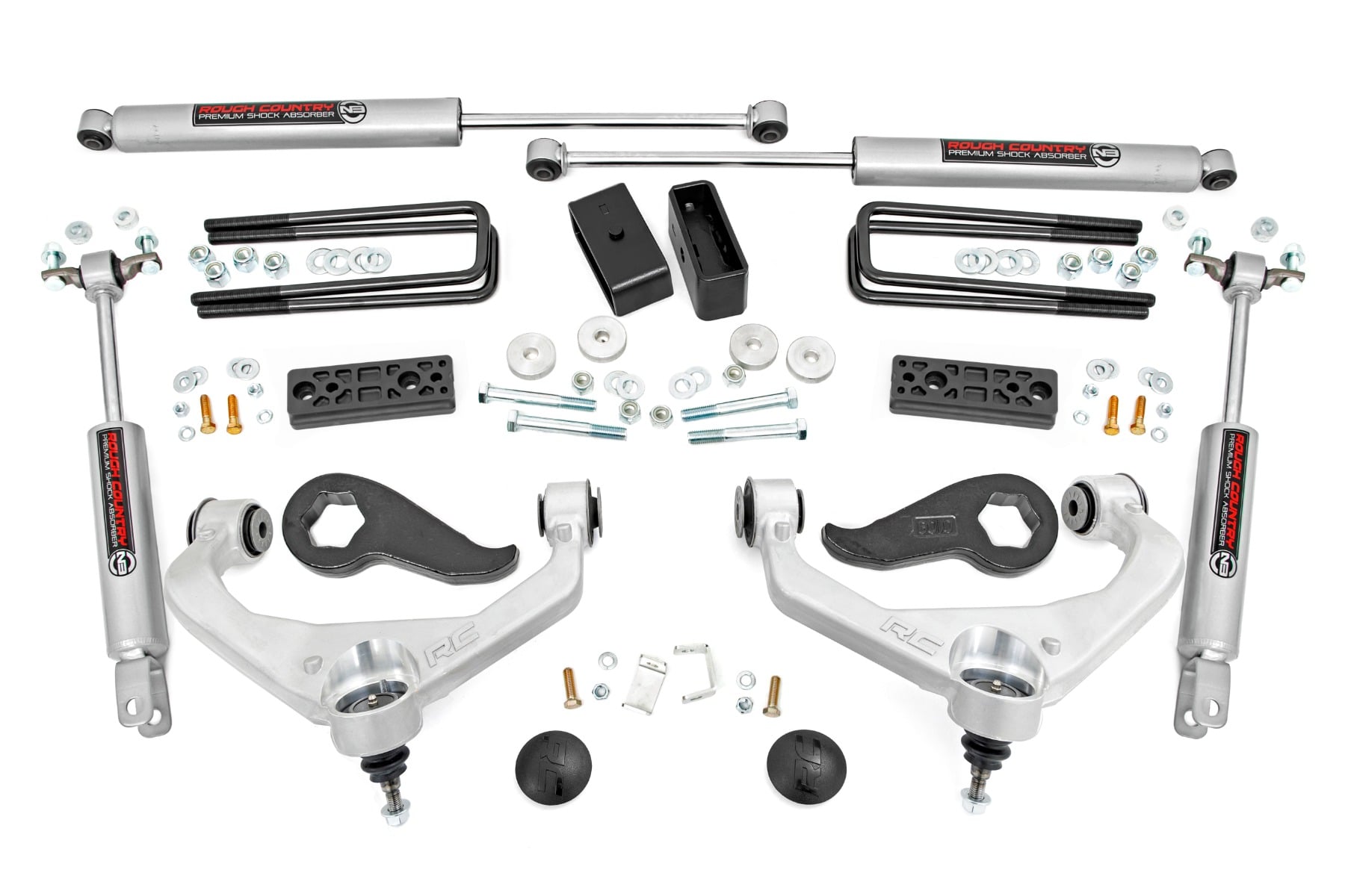 Rough Country 3 Inch Lift Kit w/ Overloads Chevy/GMC 2500HD/3500HD (20-26)
