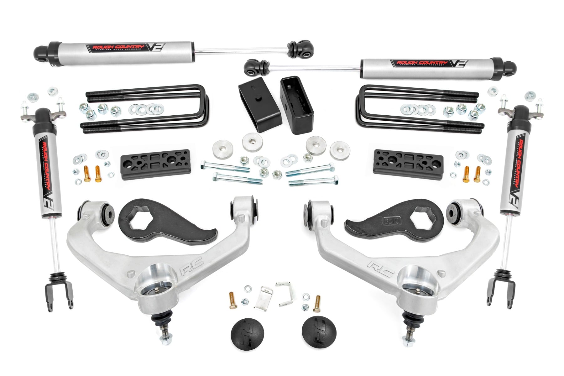 Rough Country 3 Inch Lift Kit UCAs V2 w/ Overloads Chevy/GMC 2500HD/3500HD (20-26)