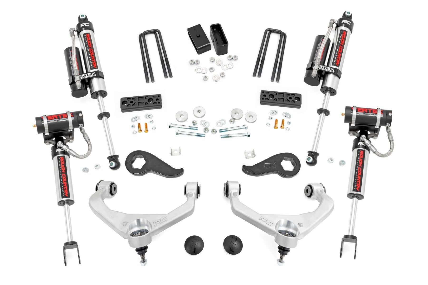Rough Country 3 Inch Lift Kit Vertex w/ Overloads Chevy/GMC 2500HD/3500HD (20-26)