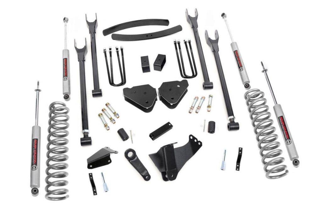 Rough Country 6 Inch Lift Kit Gas 4-Link No OVLDS Ford F-250/F-350 Super Duty (05-07)