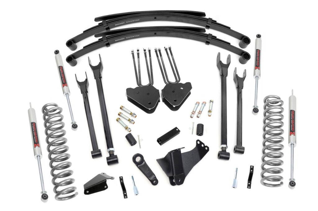 Rough Country 6 Inch Lift Kit Gas 4 Link M1 Leaf Springs Ford F-250/F-350 Super Duty (05-07)