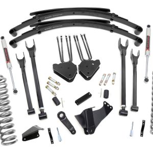 Rough Country 6 Inch Lift Kit Gas 4 Link M1 Leaf Springs Ford F-250/F-350 Super Duty (05-07)