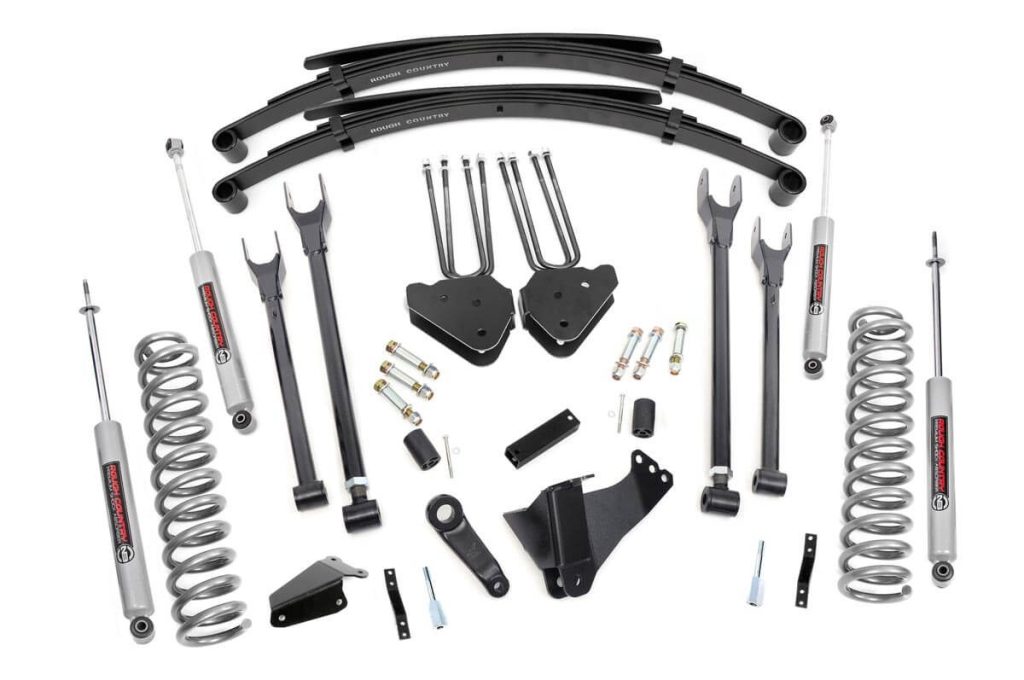 Rough Country 6 Inch Lift Kit Gas 4 Link RR Spring Ford F-250/F-350 Super Duty (05-07)