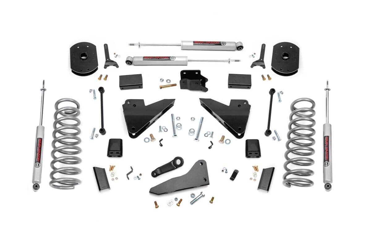 Rough Country 5 Inch Lift Kit FR Diesel Coil Radius Arm Drop Ram 2500 4WD (2014-2018)