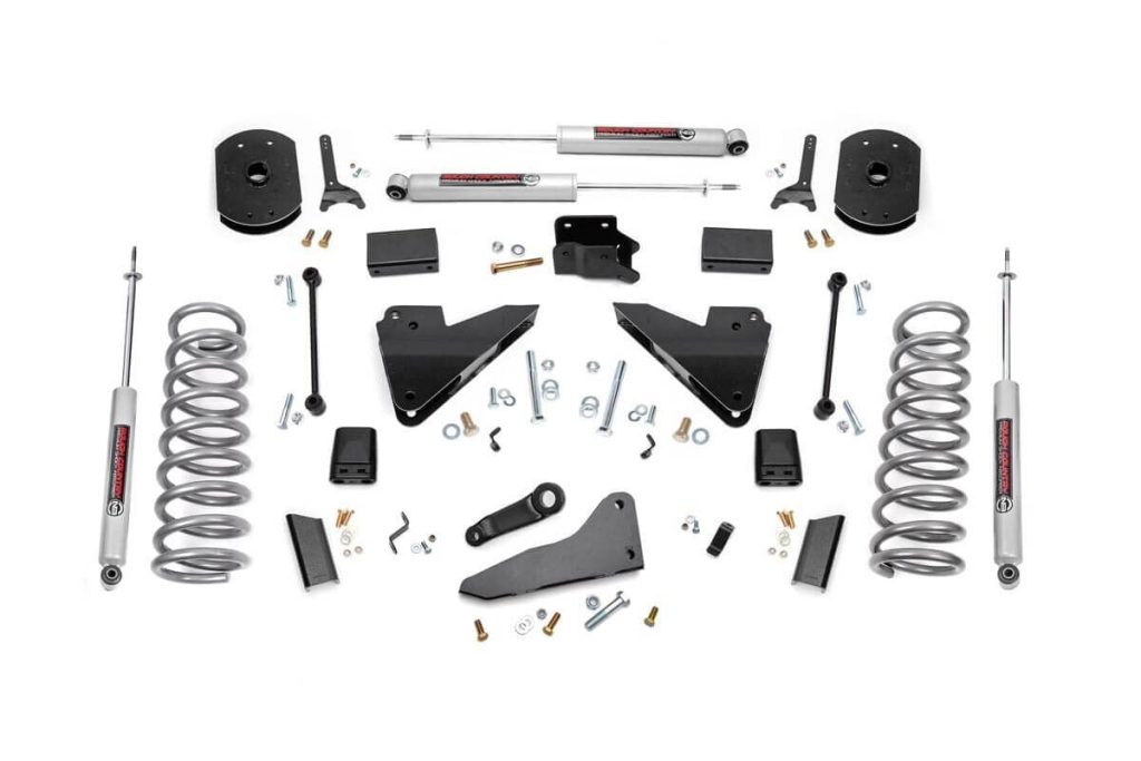 Rough Country 5 Inch Lift Kit FR Gas Coil Radius Arm Drop Ram 2500 4WD (2014-2018)