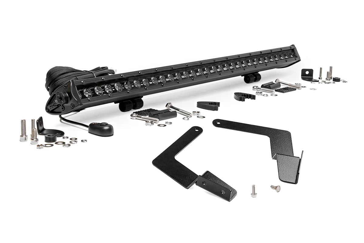 Rough Country LED Light Kit Lower Grille Mount 30β³ Black Single Row Toyota Tacoma (16-23)