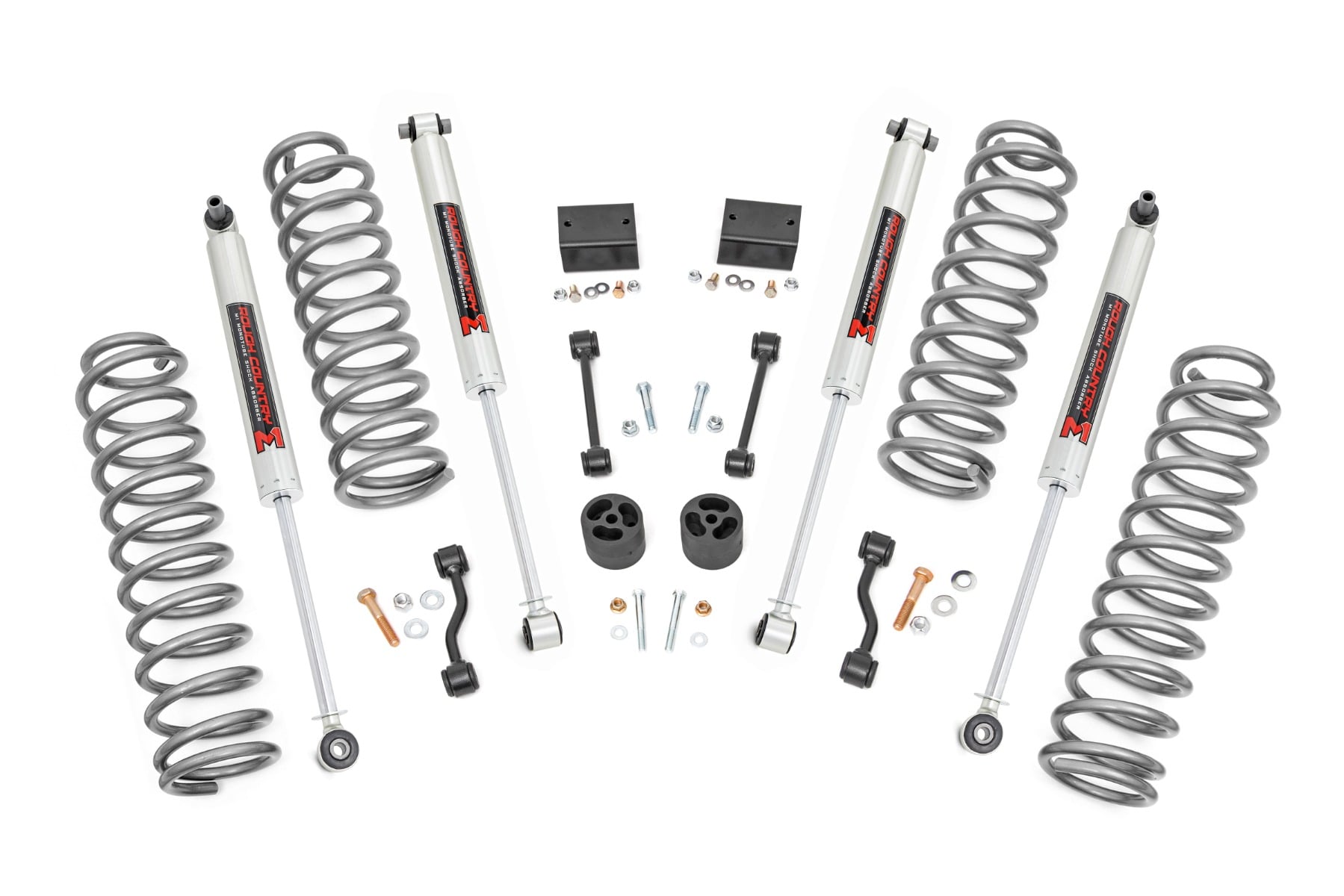 Rough Country 2.5 Inch Lift Kit Coils M1 Jeep Wrangler Unlimited 4WD (2018-2023)