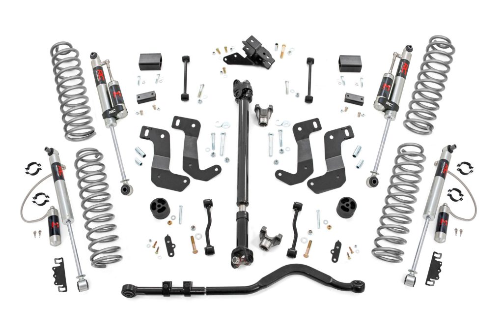 Rough Country 3.5 Inch Lift Kit C/A Drop FR D/S M1R Jeep Wrangler Unlimited Rubicon (18-23)
