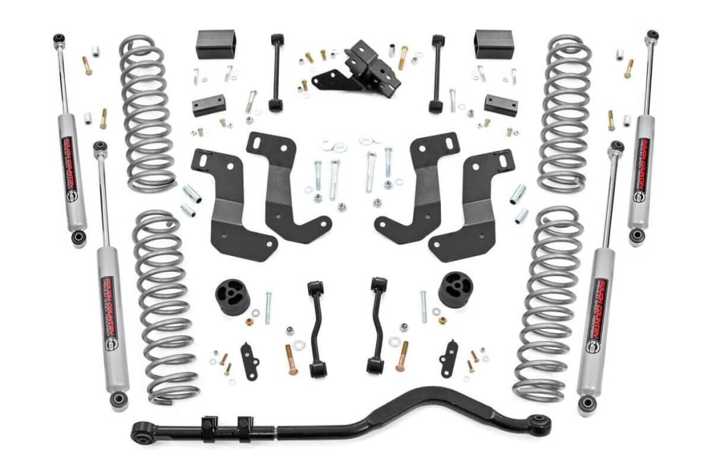 Rough Country 3.5 Inch Lift Kit C/A Drop 4-Door Jeep Wrangler Unlimited 4WD (18-23)