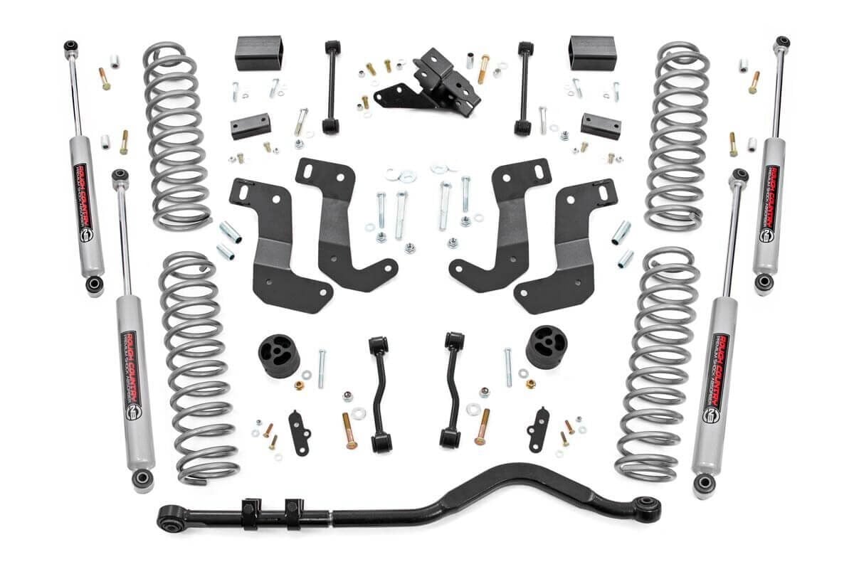 Rough Country 3.5 Inch Lift Kit C/A Drop 4-Door Jeep Wrangler Unlimited 4WD (18-23)