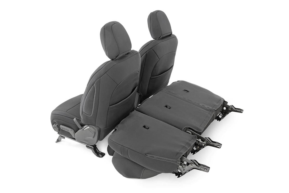 Rough Country Seat Covers Front and Rear Jeep Wrangler Unlimited 4WD (2018-2026)