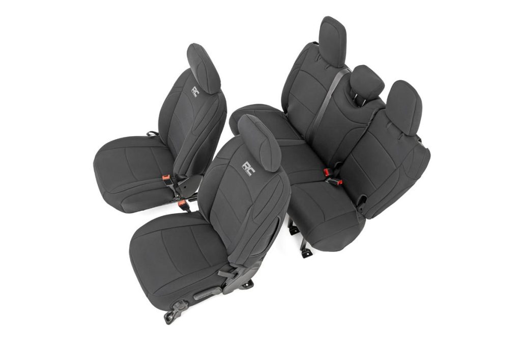 Rough Country Seat Covers Front and Rear Jeep Wrangler Unlimited 4WD (2018-2026)