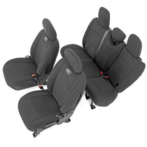 Rough Country Seat Covers Front and Rear Jeep Wrangler Unlimited 4WD (2018-2026)