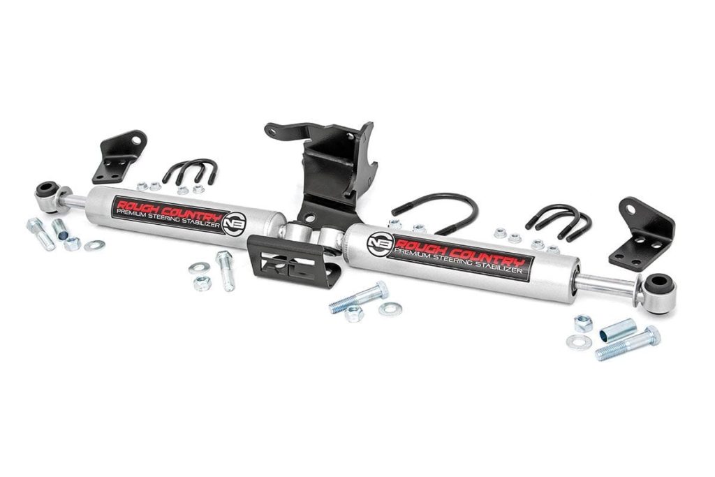 Rough Country N3 Steering Stabilizer Dual 2.5-8 Inch Lift Jeep Gladiator JT/Wrangler JL (18-26)