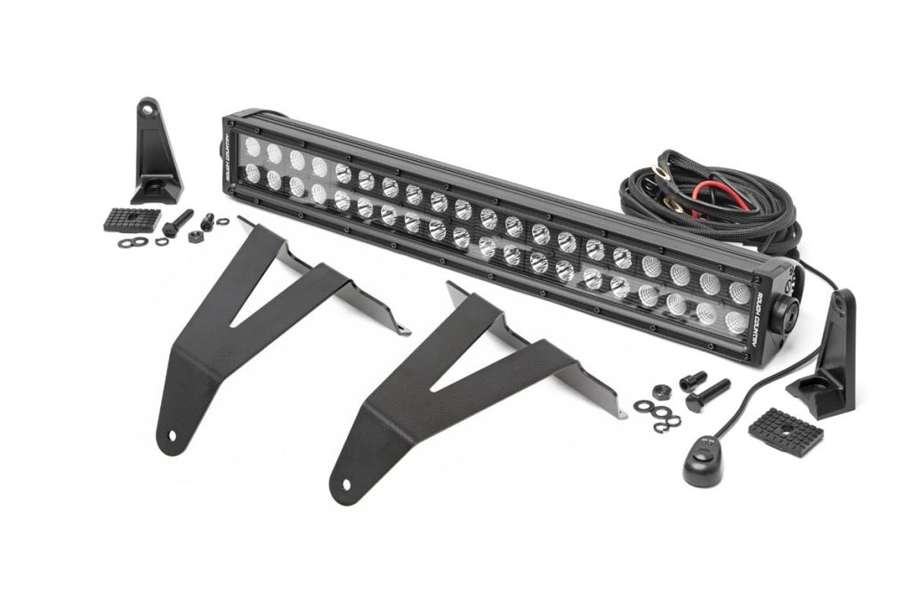Rough Country LED Light Kit Bumper Mount 20″ Black Dual Row Ram 1500 2WD/4WD (19-24)