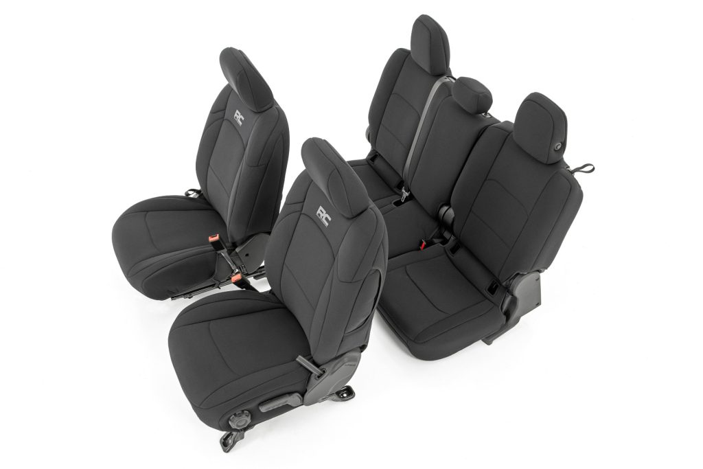 Rough Country Seat Covers Front and RR No Cup Holder Jeep Gladiator JT 4WD (2020-2026)