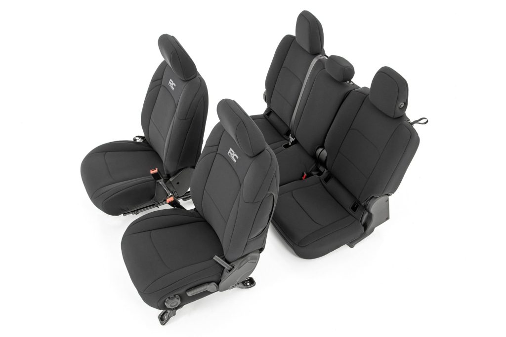 Rough Country Seat Covers Front and RR w/ Cup Holder Jeep Gladiator JT 4WD (2020-2026)