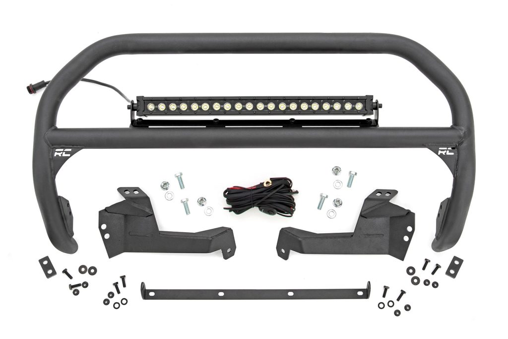 Rough Country Nudge Bar 20 Inch BLK DRL Single Row LED Ford Bronco Sport 4WD (21-24)