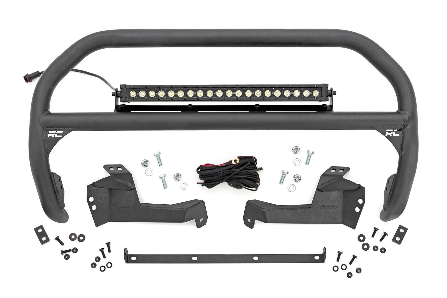Rough Country Nudge Bar 20 Inch BLK DRL Single Row LED Ford Bronco Sport 4WD (21-24)