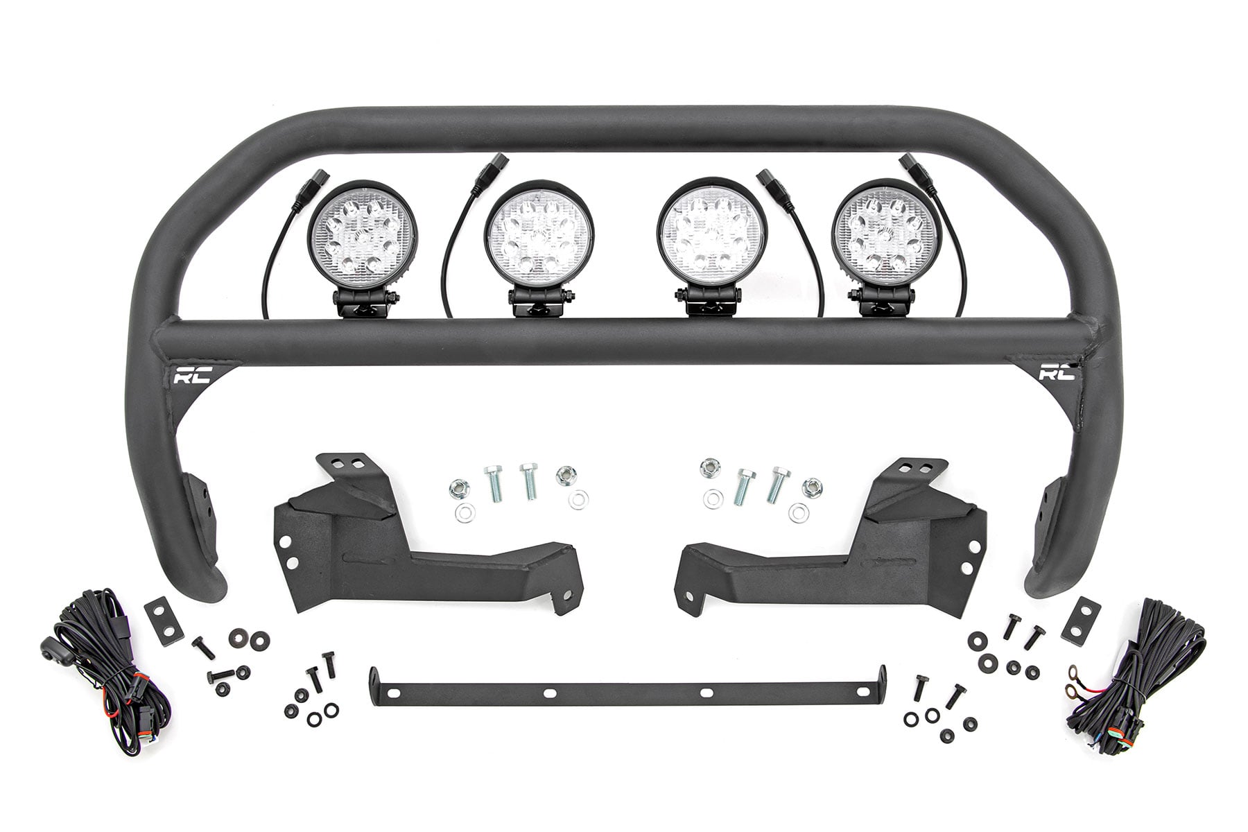 Rough Country Nudge Bar 4 Inch Round Led (x4) Ford Bronco Sport 4WD (2021-2024)