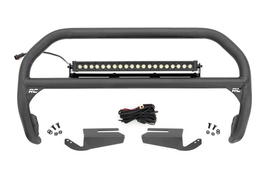 Rough Country Nudge Bar 20 Inch BLK DRL Single Row LED OE Modular Steel Ford Bronco (21-26)