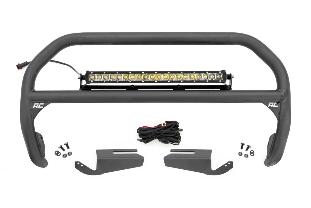Rough Country Nudge Bar 20 Inch Chrome Single Row LED OE Modular Steel Ford Bronco (21-26)