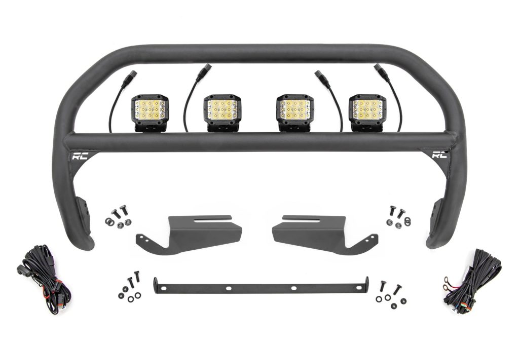 Rough Country Nudge Bar 3 Inch Wide Angle Led (x4) Oe Modular Steel Ford Bronco (21-26)