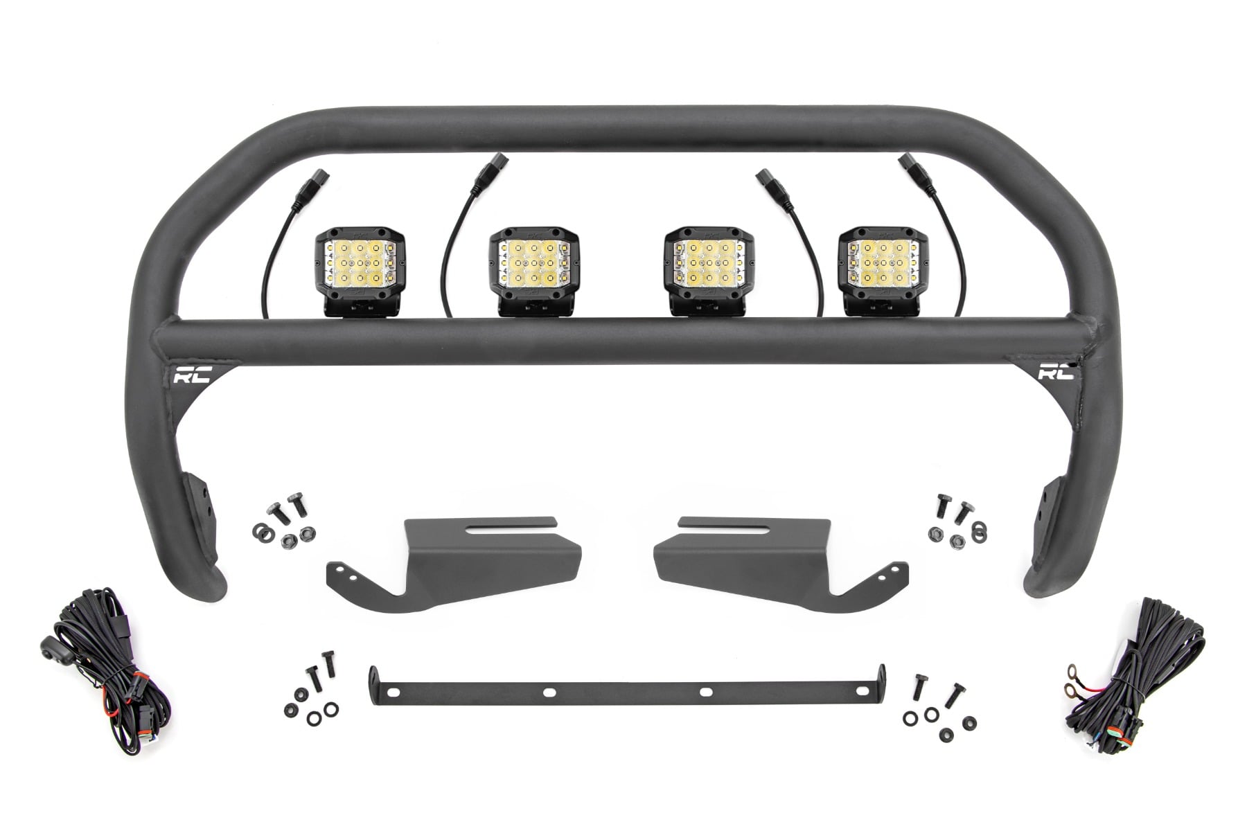 Rough Country Nudge Bar 3 Inch Wide Angle Led (x4) Oe Modular Steel Ford Bronco (21-26)