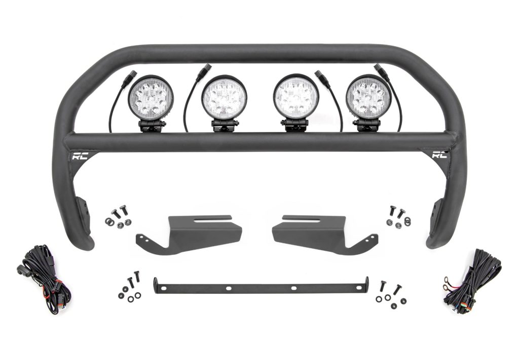 Rough Country Nudge Bar 4 Inch Round Led (x4) OE Modular Steel Ford Bronco 4WD (21-26)