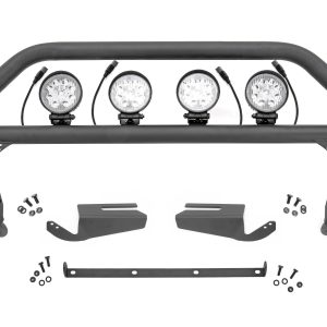 Rough Country Nudge Bar 4 Inch Round Led (x4) OE Modular Steel Ford Bronco 4WD (21-26)