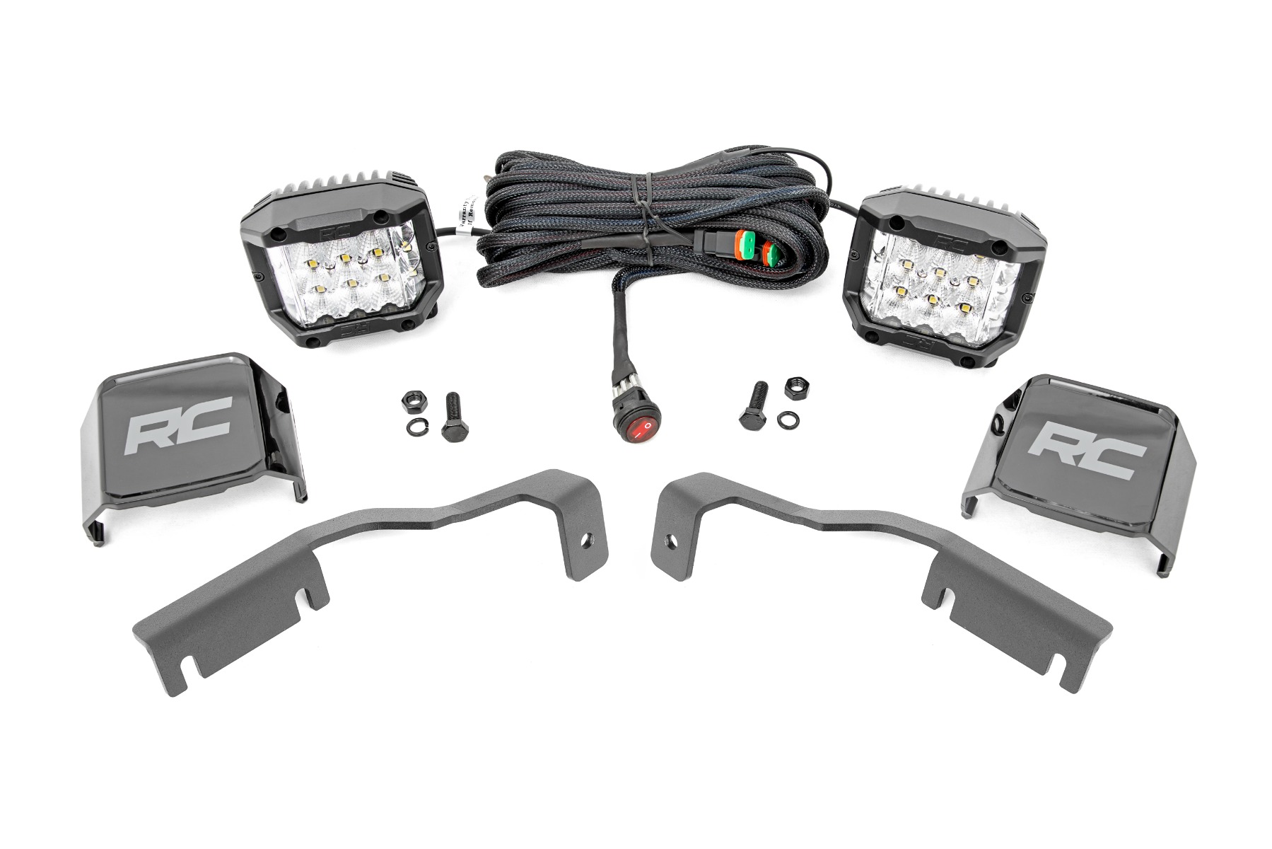 Rough Country LED Light Kit Ditch Mount 3″ OSRAM Wide Nissan Frontier (22-26)