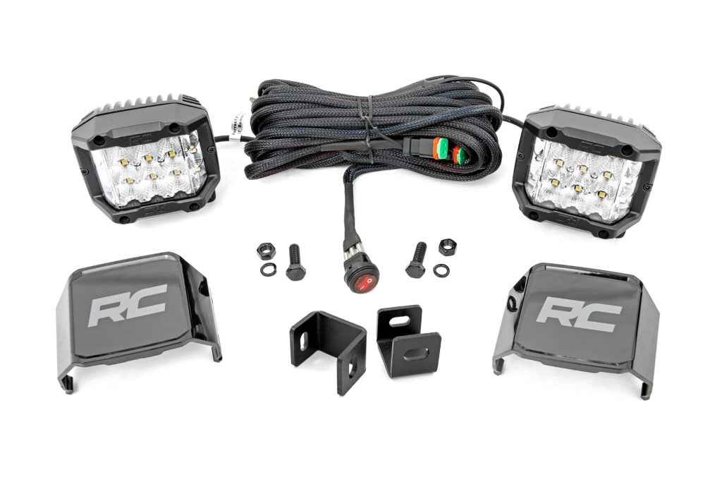 Rough Country LED Light Kit Ditch Mount 3″ OSRAM Wide Toyota Tundra 2WD/4WD (22-26)