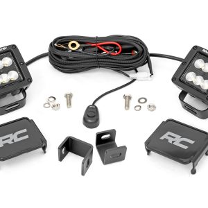 Rough Country LED Light Kit Ditch Mount 2β³ Black Pair Flood Toyota Tundra (22-26)