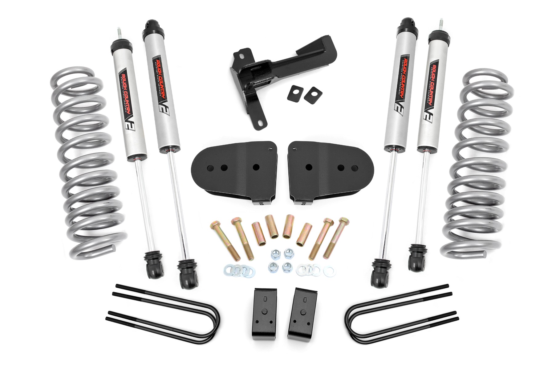 Rough Country 3 Inch Lift Kit V2 Front Diesel Coils Ford F-250 Super Duty 4WD (23-26)