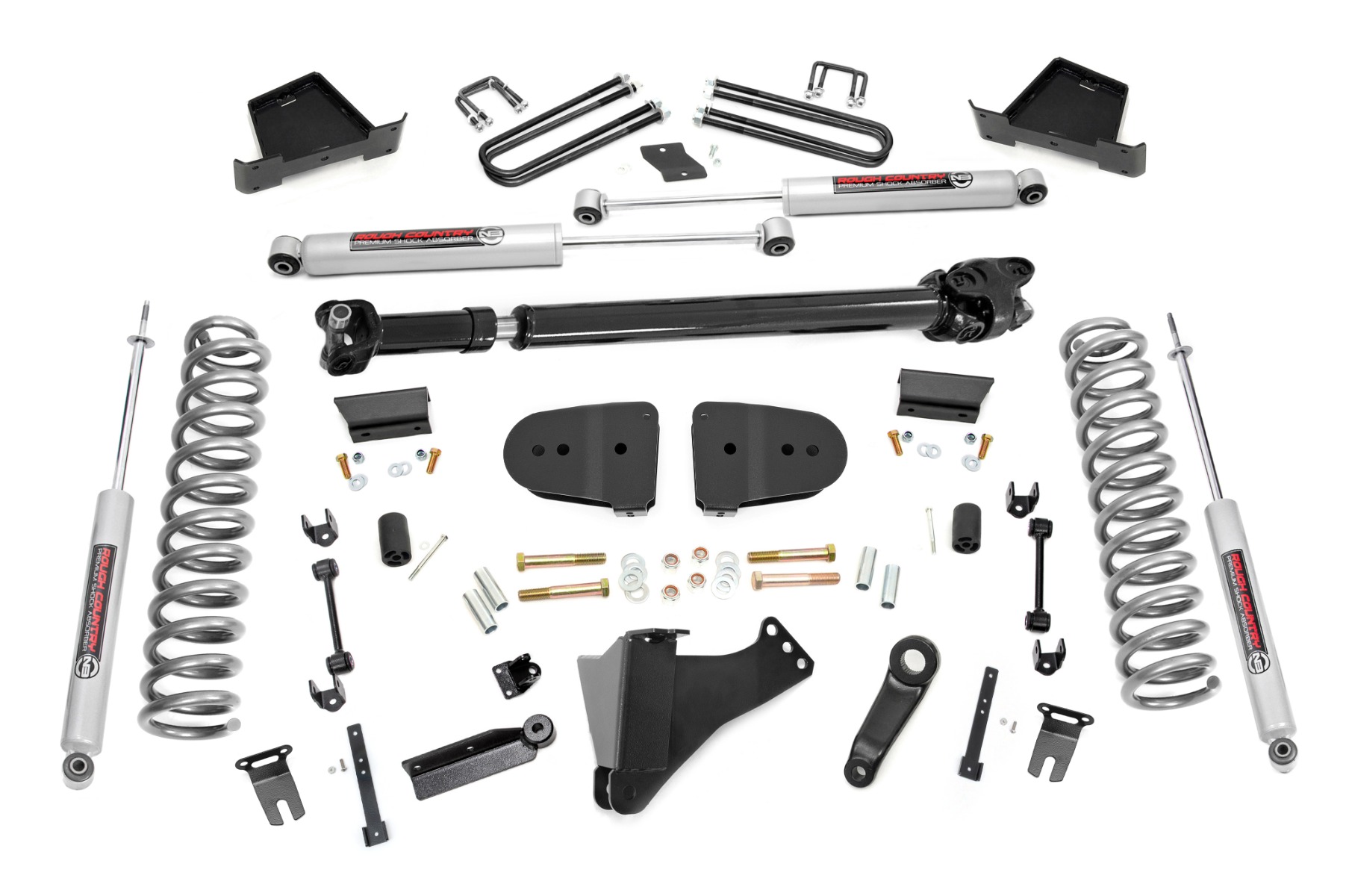 Rough Country 6 Inch Lift Kit Gas No OVLD Ford F-250/F-350 Super Duty 4WD (2023-2026)