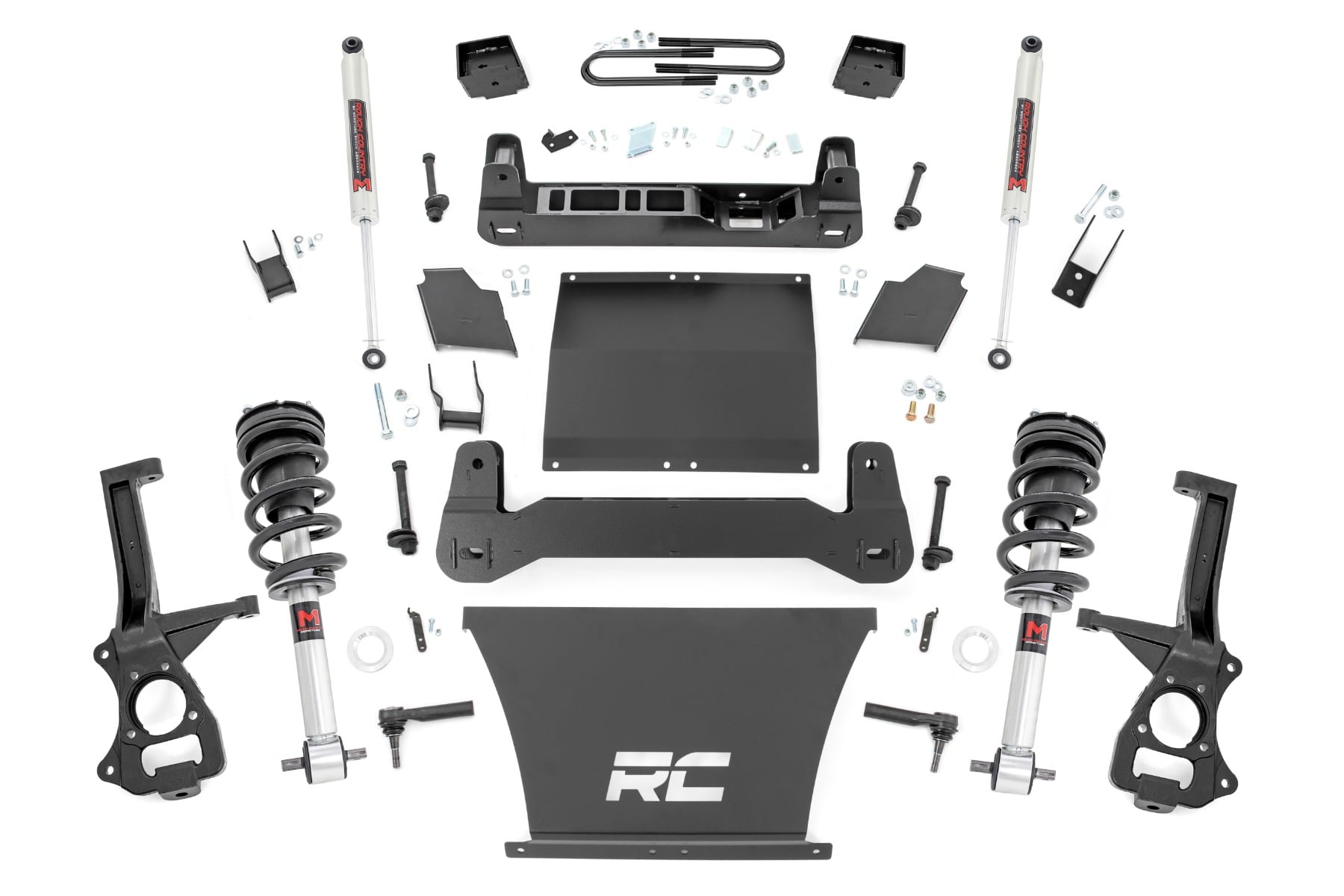 Rough Country 6 Inch Lift Kit Mono Leaf Rear M1 Struts/M1 Chevy Silverado 1500 (25-26)