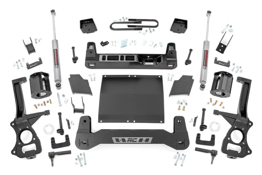 Rough Country 6 Inch Lift Kit Mono Leaf Rear Diesel Chevy Silverado 1500 4WD (22-24)