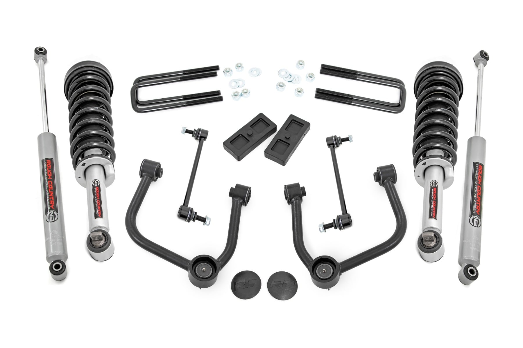 Rough Country 3 Inch Lift Kit N3 Struts Ford Ranger 4WD (2024-2026)