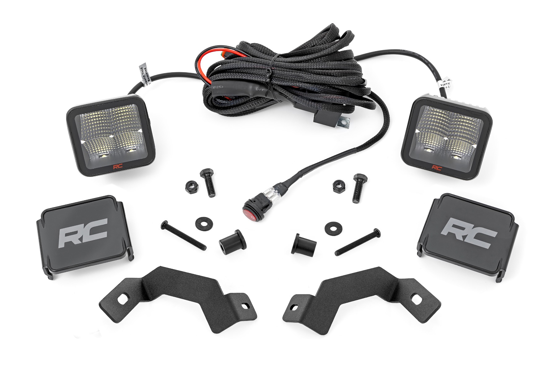 Rough Country LED Light Kit Ditch Mount 2β³ Spectrum Pair Spot Toyota Land Cruiser (24-26)
