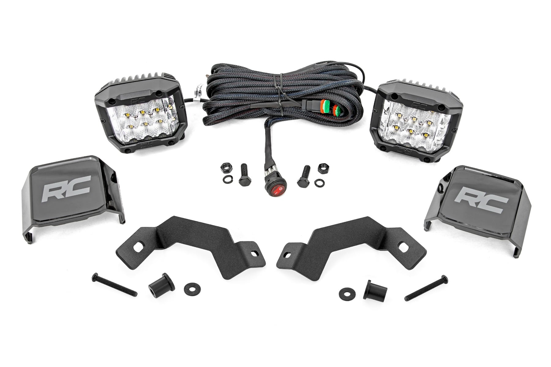 Rough Country LED Light Kit Ditch Mount 3β³ OSRAM Wide Toyota Land Cruiser (24-26)